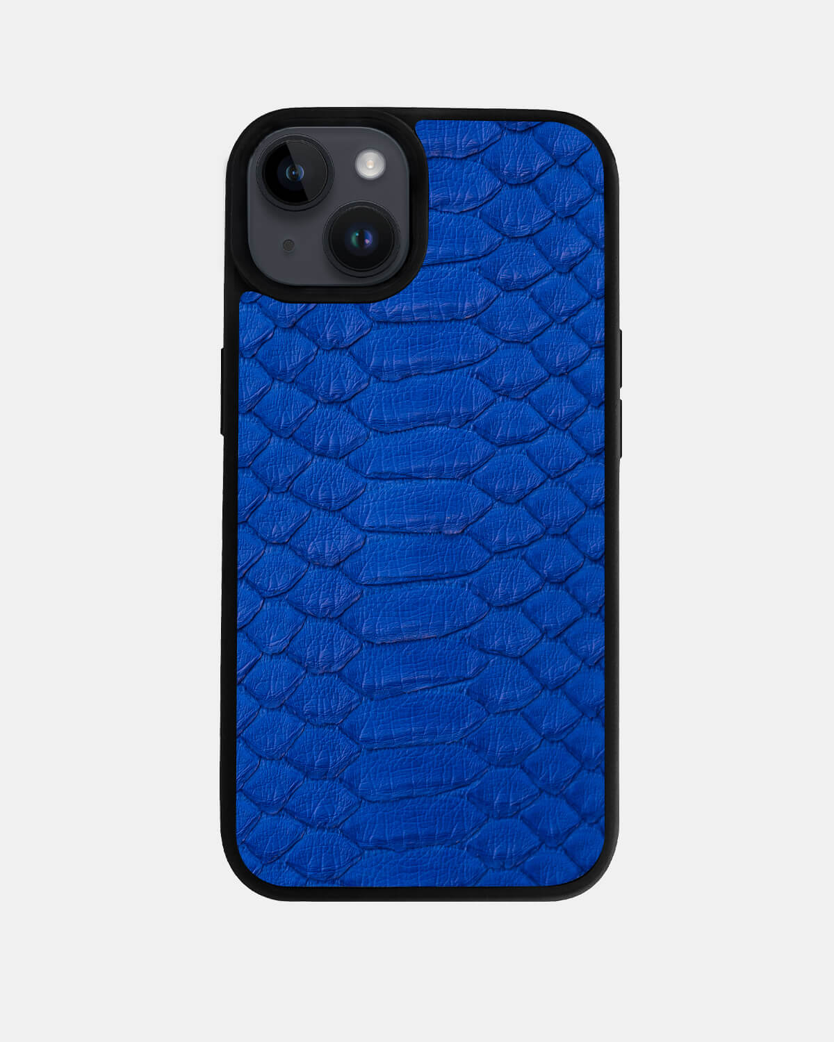 Blue Python Leather Sport Case for iPhone 14 Plus