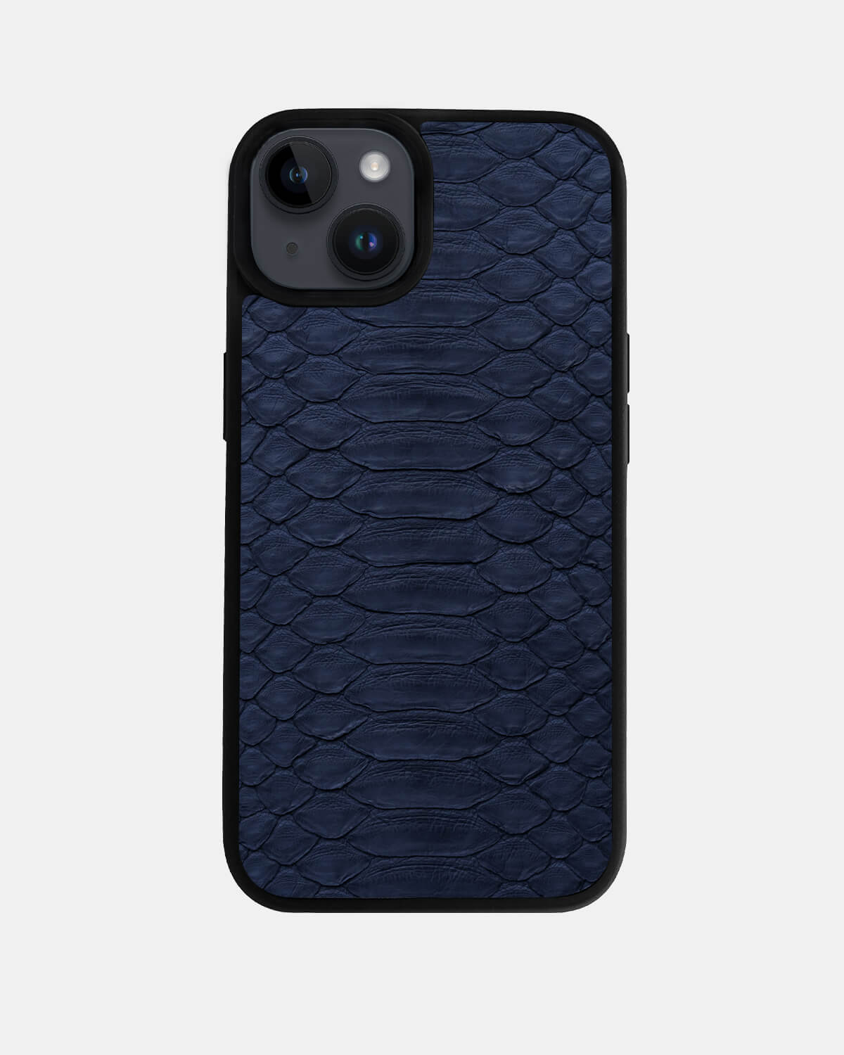 Navy blue Python Leather Sport Case for iPhone 14 Plus