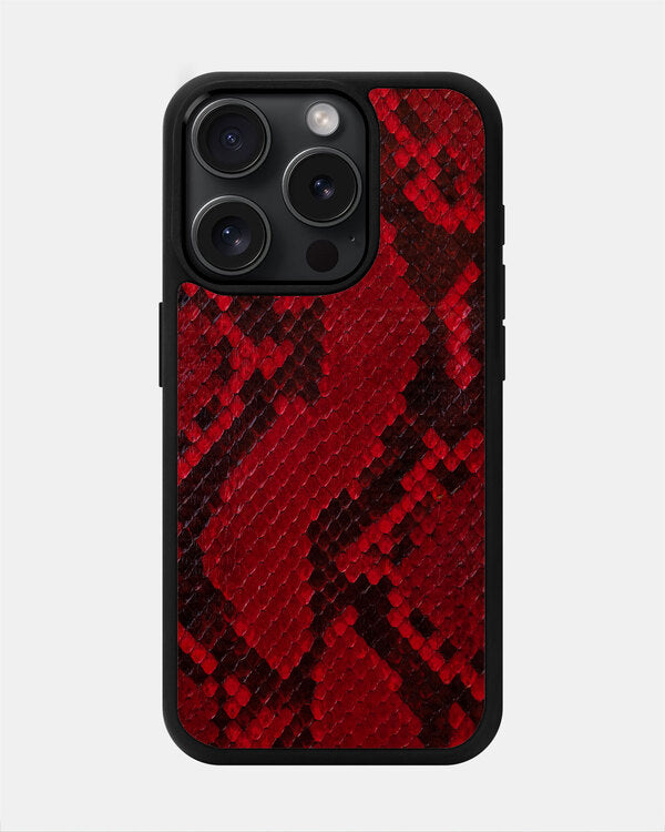 Red Python Skin Sport Case for iPhone 15 Pro Max