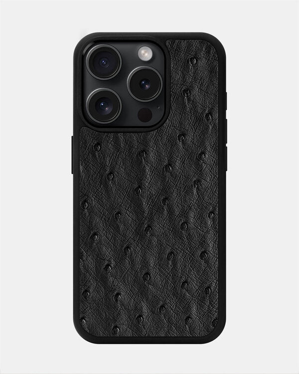 Black Ostrich Sport Case for iPhone 15 Pro Max