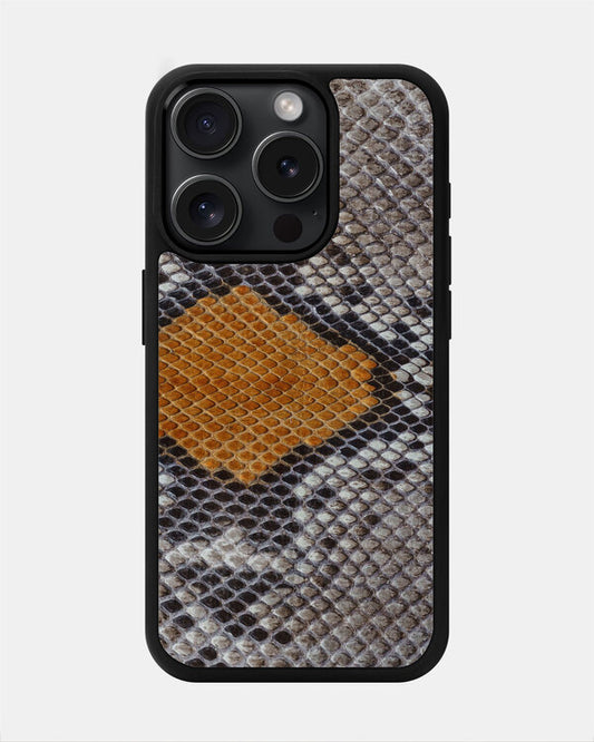 Gray & Yellow Python Skin Sport Case for iPhone 15 Pro Max