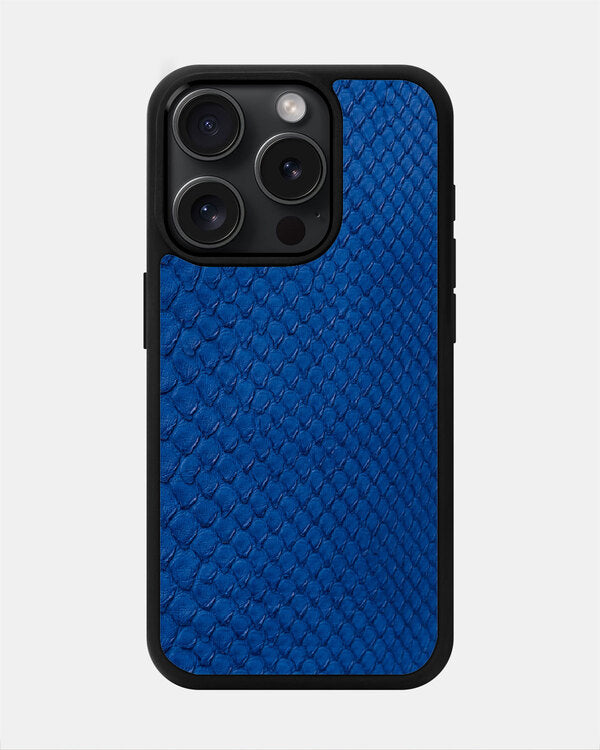 Blue Python Skin Sport Case for iPhone 15 Pro Max