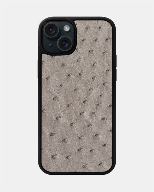 Gray Ostrich Sport Case for iPhone 15 Plus