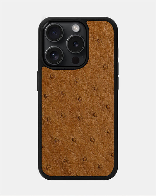 Light brown Ostrich Sport Case for iPhone 15 Pro Max